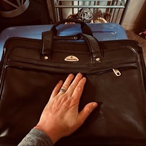 Black computer bag leather